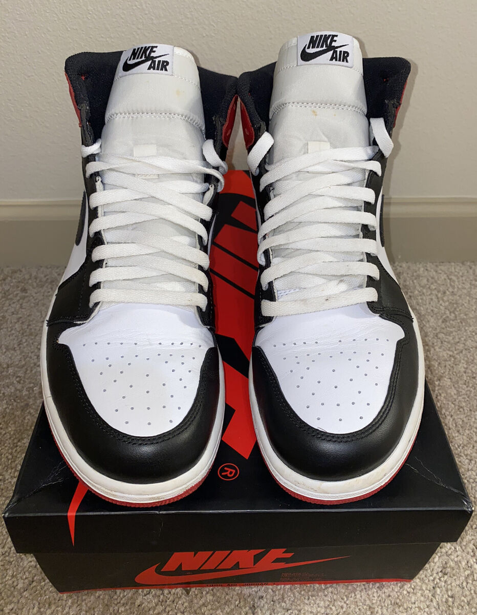 Nike Air Jordan Retro 1 Black Toe 2013 11 White Red High Nike Air Jordan Retro 1 Black Toe 2013 11 White Red High