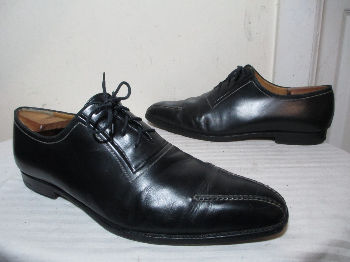 A Testoni Men\'s Lace Up Black Leather Oxfords A TESTONI Basics Black Leather Lace Up Sz 10 | Mercari main image 2