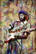 ERIC CLAPTON Pop Art Poster ERIC CLAPTON GUITAR Tribute with Free Shipping US