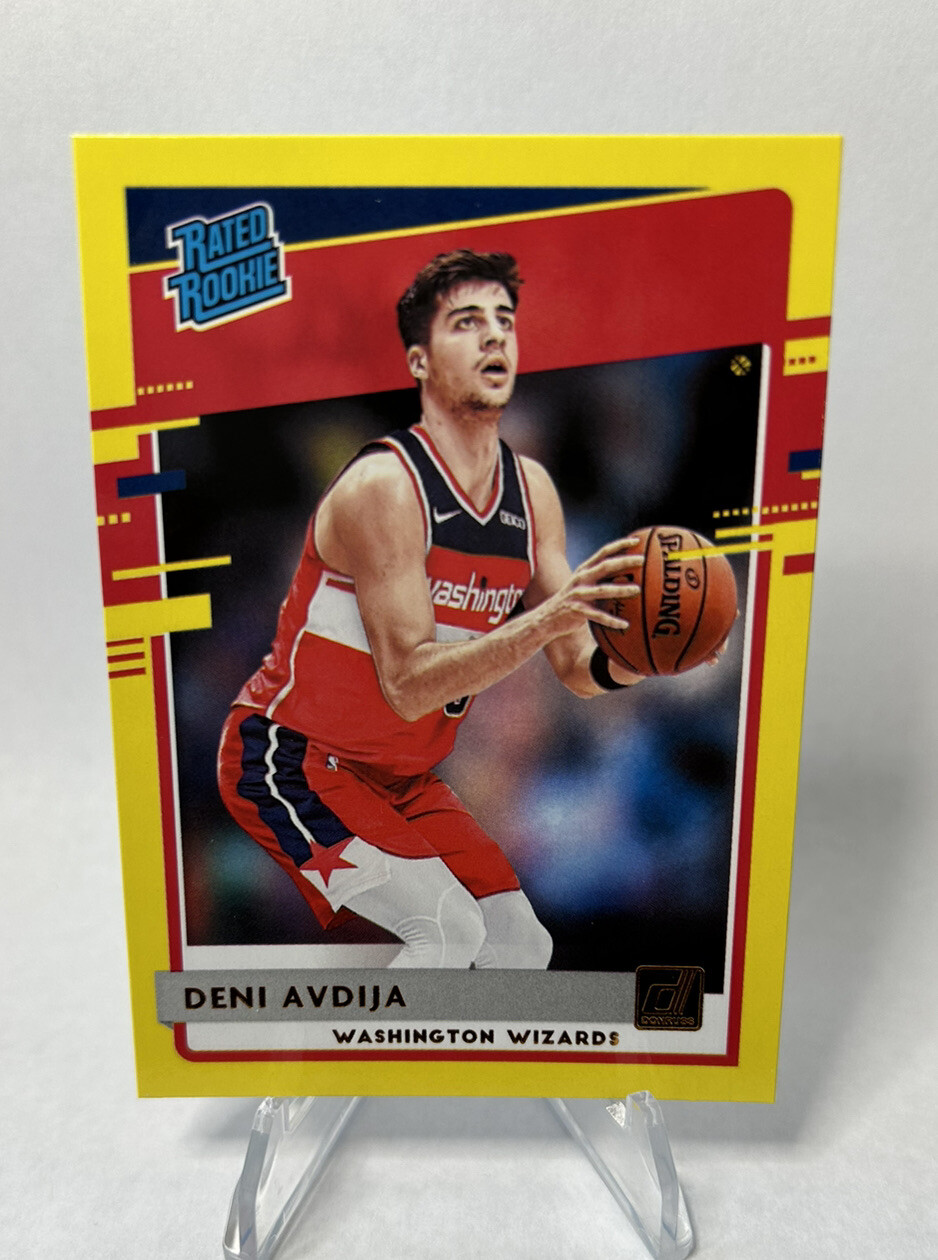 DENI AVDIJA 2020-21 Panini Donruss Rated Rookie YELLOW FLOOD #205 Washington