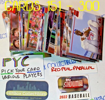 2022 STADIUM CLUB RED Foil Variation 151 - 300 PICK PYC Complete Your Set! Soto