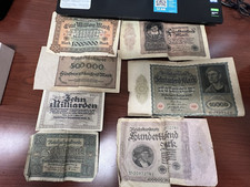German 1,000,000 One Million Mark Reichsbanknote 1923 500000 10000 5000 coins