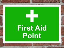 First Aid Point Correx Safety Sign 300mm x 200mm Green / White.