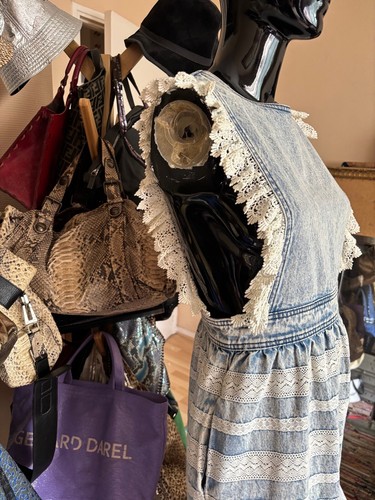 Robe denim et guipure MANOUSH Taille 38 - Imagen 2 de 9