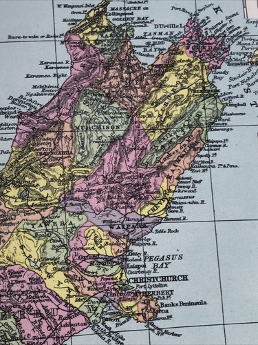 Map 1935: New Zealand (South Island) Oceania Original Vintage Maps - Picture 4 of 20