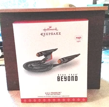 NEW ~STAR TREK BEYOND U.S.S FRANKLIN 2017 HALLMARK ORNAMENT Light-Up $32.95 MSRP