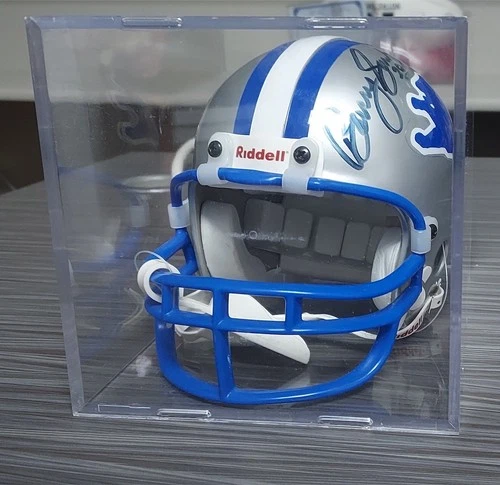 Barry Sanders Signed Auto Autographed Detroit Lions NFL Riddel Mini Helmet