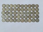 1946-1964 90% SILVER ROOSEVELT DIMES ROLL 50 COIN LOT- MIXED DATES
