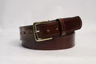 Brown Water Buffalo Leather Dress Belt – Handmade Full Grain Leather Belt