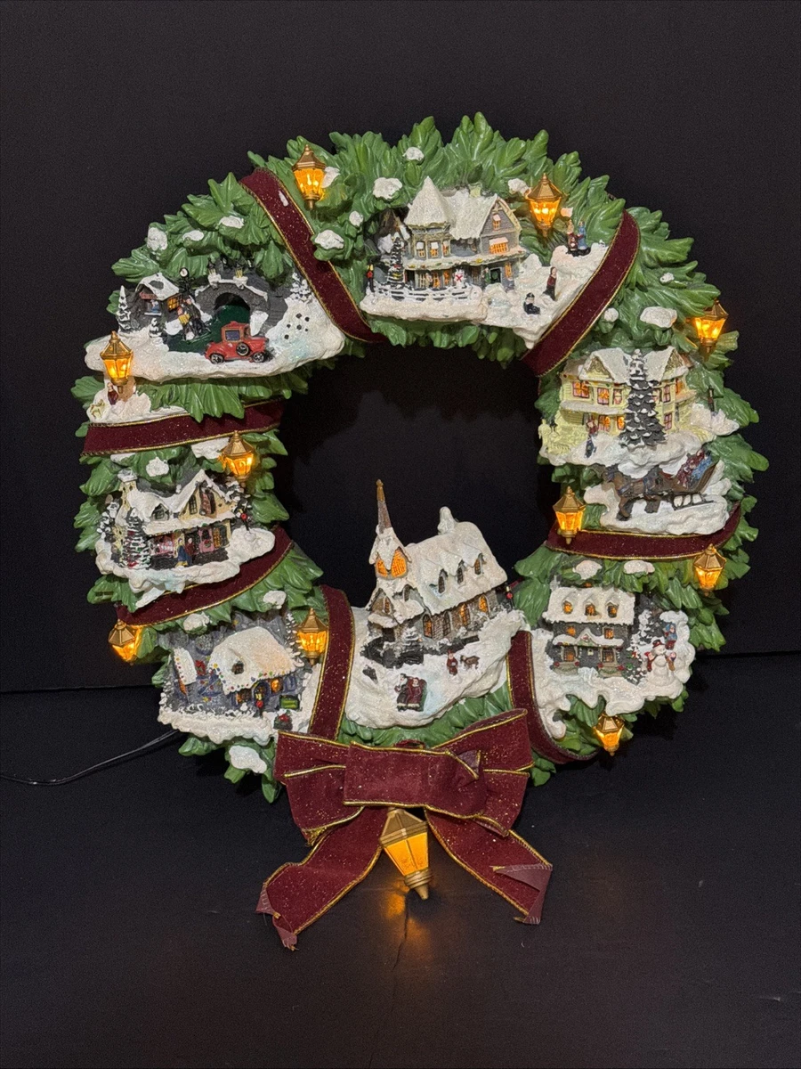 thomas kinkade christmas village wreath products for sale | eBay