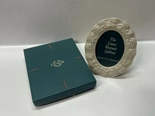 Vintage Lenox Ivory Ceramic Mini Oval Picture Photo Frame Bows Boxed