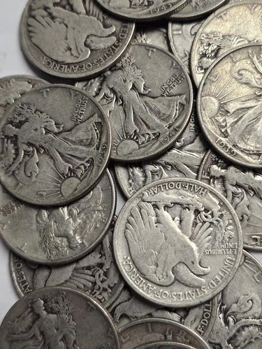 Roll of 20 Walking Liberty 90% Silver Half Dollars ($10 Face Value) SKU01