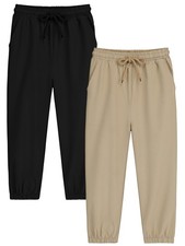 2 Pack Boys Quick Dry Pull on Jogger Pants Athletic Sweatpants Elastic Waist ...