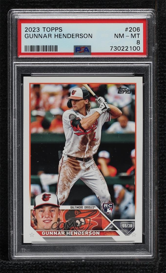 2023 Topps Series 1 Gunnar Henderson #206 PSA 8 Rookie RC 0ol8