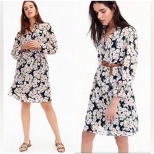 J.Crew Mercantile Dress Womens Size Medium Floral chiffon lined front tie New
