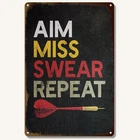 2D Metal Sign Vintage Humorous Dart Wall Art Game Room Bar Decor Beer Lover Gift