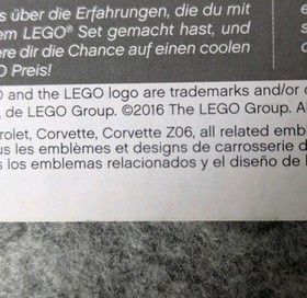 LEGO Speed Champions- Chevrolet Corvette Z06- Manual Only - 75870