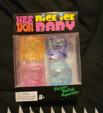 Nee Doh Nice Ice Baby Super Solid Squish Squeeze Toy Cubes 4-Pack 3 