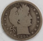 1893 S  Barber Quarter