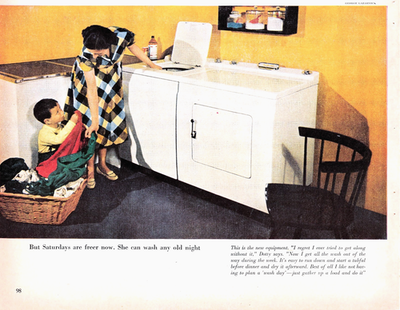 #ad #ad 1951 Mid Century Modern Home Appliance Laundry Washer and Dryer Vtg Mag Excerpt $25.95