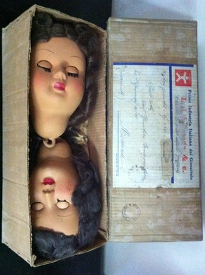 Furga KÖPFE ( 20 cm ) Ersatz für antike Puppe in Box vielleicht 50er Jahre