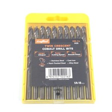10Pcs 1/4" Cobalt Drill Bit Set M35 HSS Jobber Length Twist Drill Bits