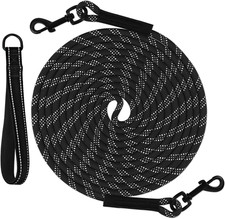 Long Training Leash with Removable Padded Handle Tie Out, 15/30/50 FT Long Line