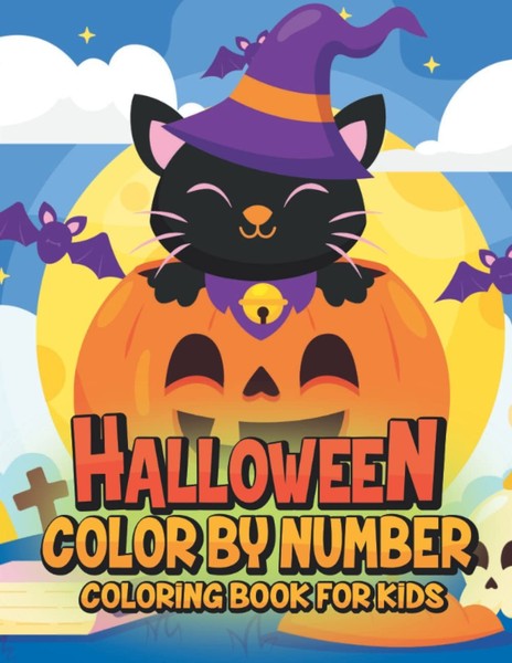 Halloween Malbuch FüR Kinder, Ausmalen Nach Zahlen, Halloween-Thema-image