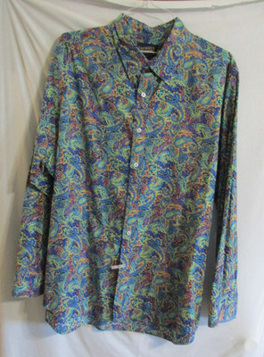 DANIEL CREMIEUX MULTI COLOR  LONG SLEEVE PAISLEY  SHIRT SIZE XXL