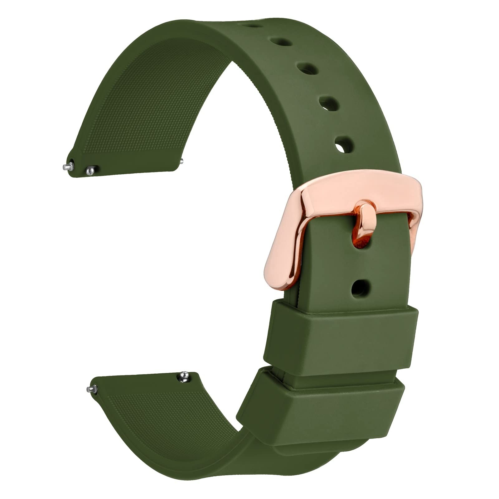 Bracelet montre silicone 19mm rose gold à libération rapide