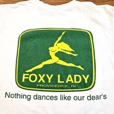 Vintage 90s Foxy Lady Strip Gentlemen's Club John Deere T Shirt Providence RI XL