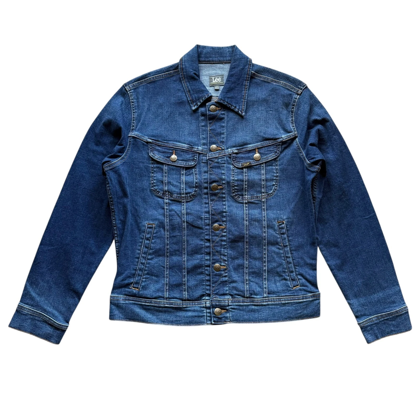 LEE Men's Extreme Motion Rider Trucker Denim Jean Jacket Regular Fit Dark Wash