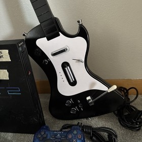 SONY Playstation2 PS2 Console - Guitar Hero Bundle - Guitar, Games, Memory Card