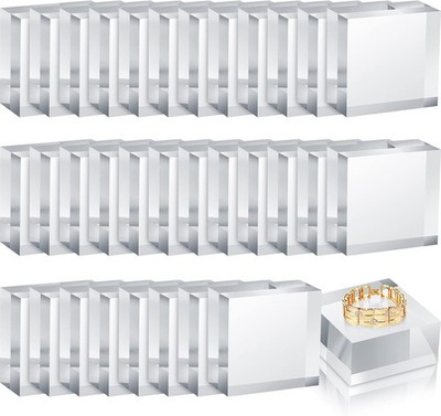 32 Pcs 2 x 2 x 1 Inch Clear Square Display Block Acrylic Polished Acrylic Cube .