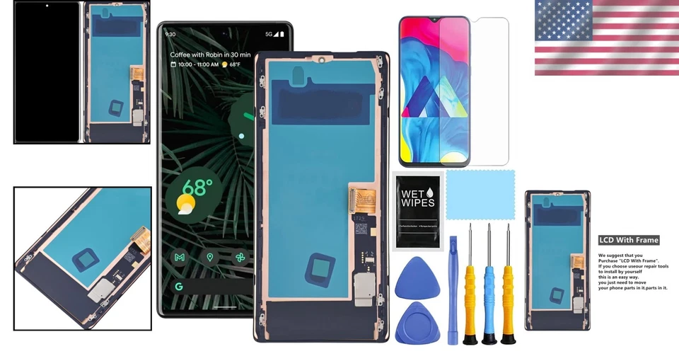 Amoled Screen Replacement with Frame for Pixel 6 P - Image 2 of 4