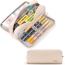 Large Capacity Pencil Case 3 Compartment Pouch Pen Bag for School Teen Girl Boy