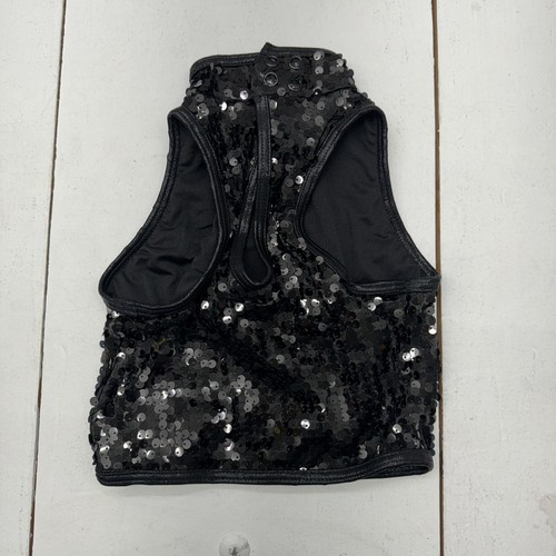 Balera Black Ultra Sparkle Sleeveless Crop Top Dance Wear Child Girl Size 7/8 - Picture 2 of 8