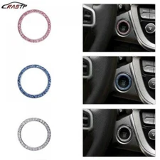 Car Engine Start Stop Decor Ring Push Button Knob Key Switch Bling Ring Diamond