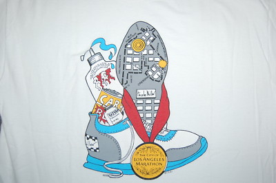 Los Angeles 1992 Marathon Nicole Miller White T Shirt Unisex sized