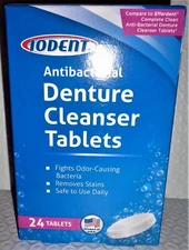 Iodent Antibacterial Denture Cleanser Lot of 1, 2, 3, 6 (24 Tablets) Each New  *