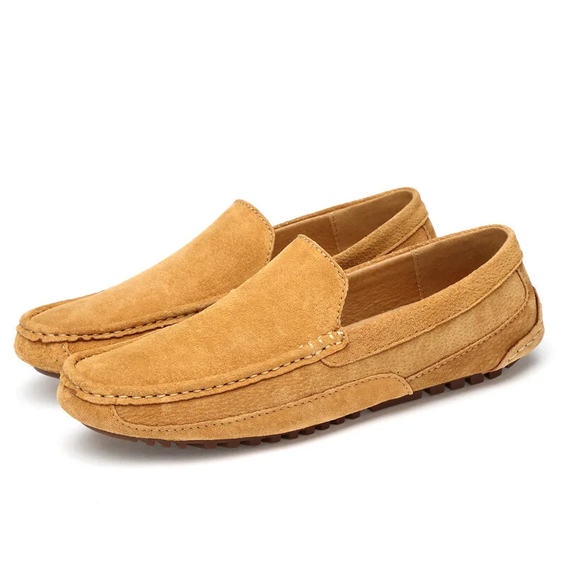 Handmade Men Loafers Slip-On Boat Driving Shoes for Men-image
