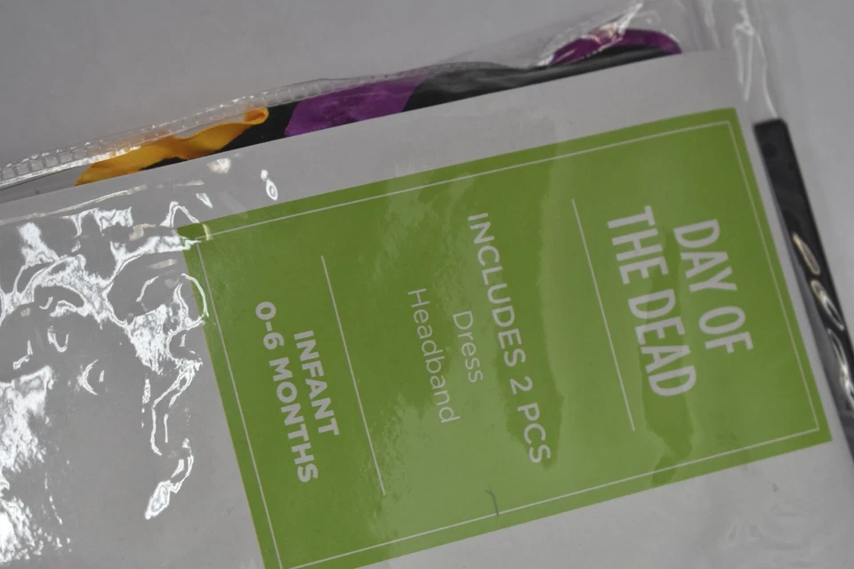 Traje Yourself Día de los Muertos Niña Esqueleto Calavera Vestido/Banda Infantil 0-6Mes Foto 3 de 4