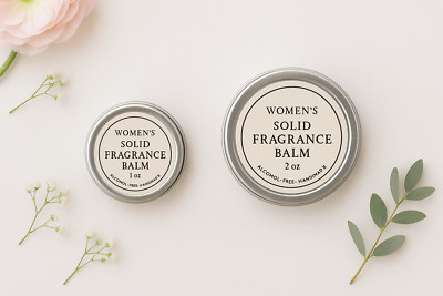 Sexy Sandalwood Blend Solid Perfume Balm Set  + Free Roll-On Shower Body Oil