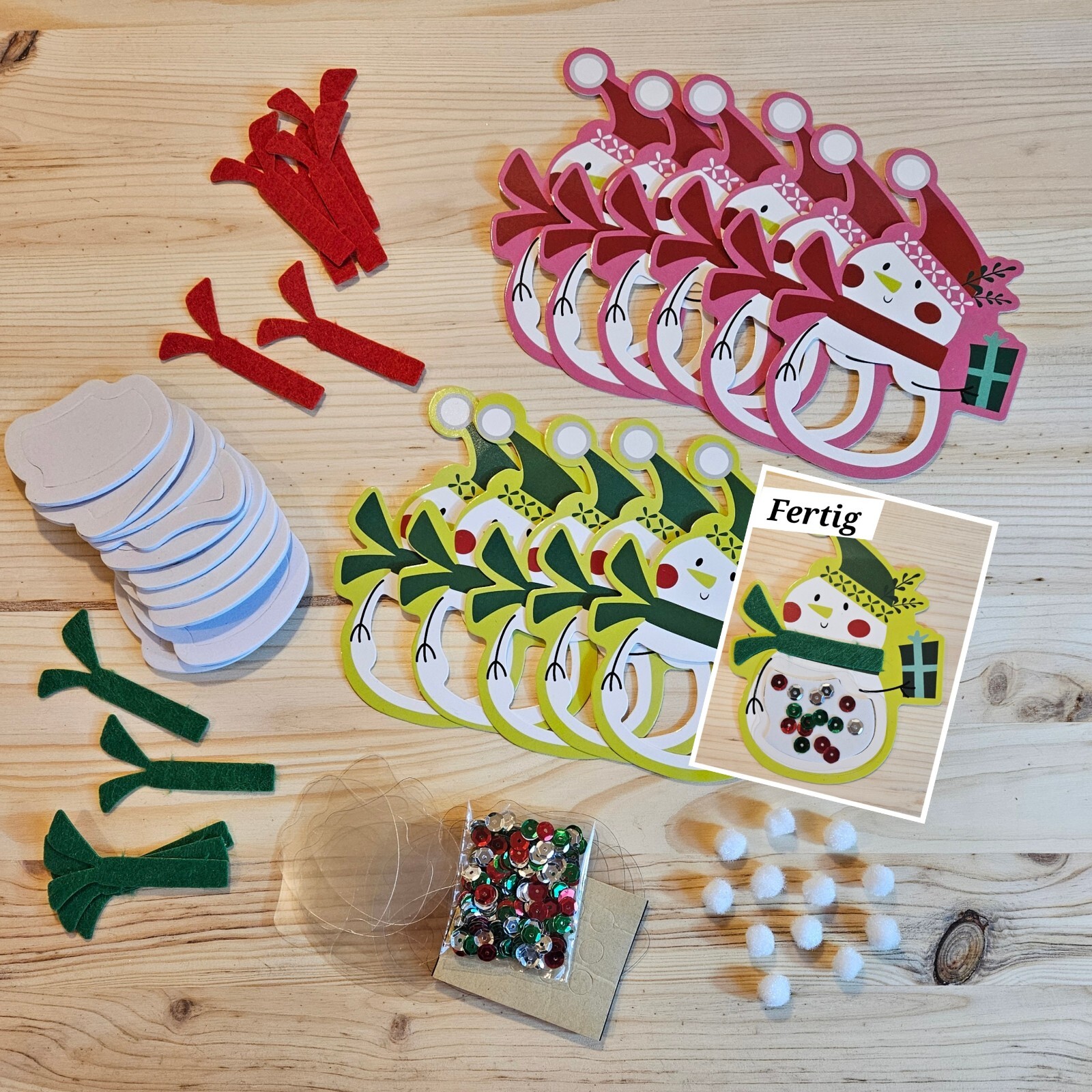 Bastelset Schneemann Modellierset 12St. Schneemänner Weihnachten Winter 85 tlg.