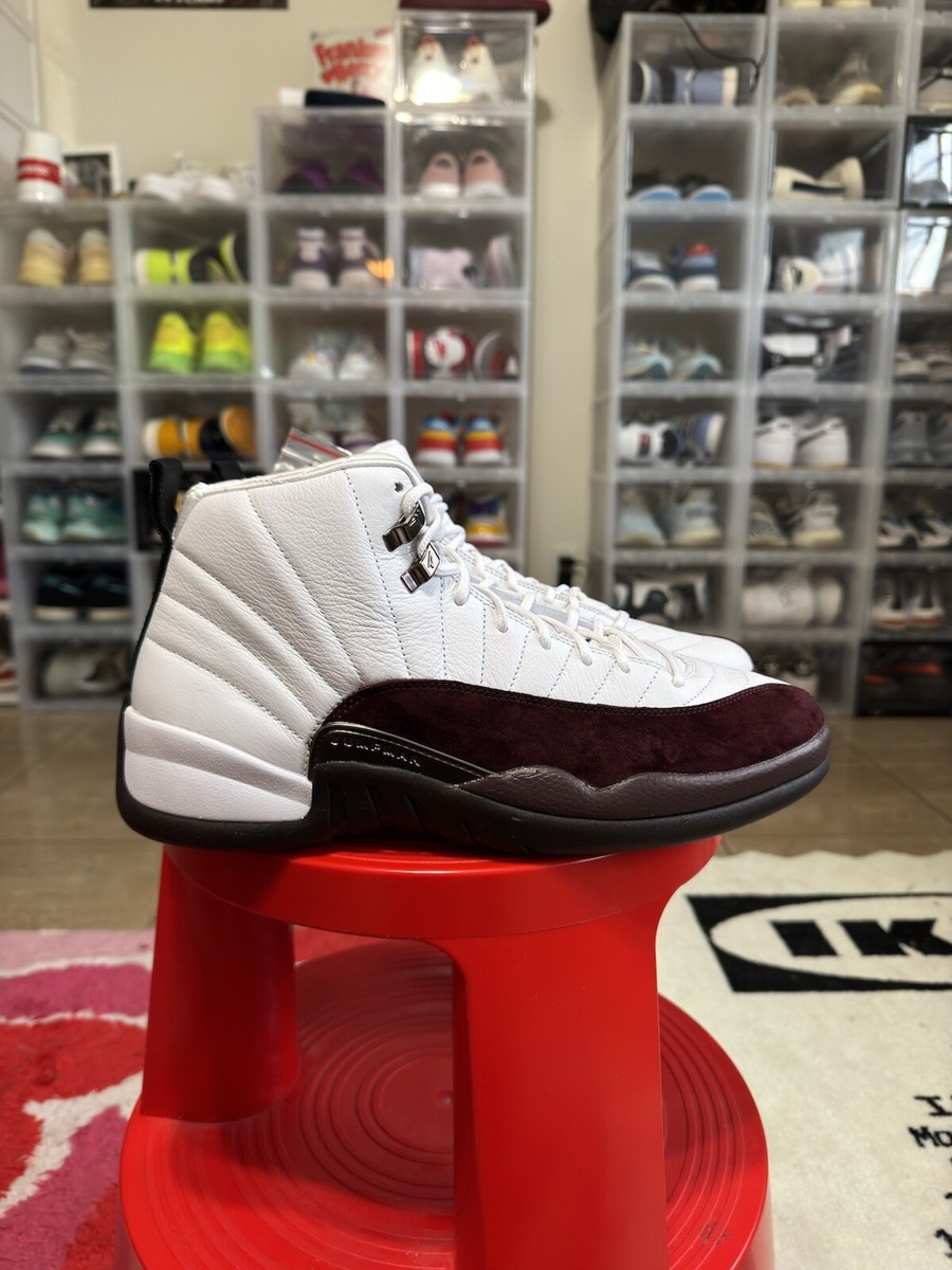 burgundy and white jordan 12