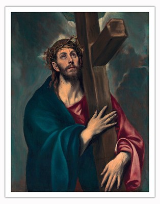 Christ Carrying the Cross - Vintage Religious Art by El Greco 1577