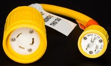 Hubbell 30A Female 15A Male Bline 125 Marine Pigtail Adapter Shore Power Boat RV