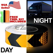 Arrow Yellow Black Conspicuity Tape 2"x120' Reflective Safety Truck Trailer ATV
