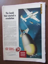 VTG 1943 Orig Magazine Ad US Steel The Bomb That Started A Revolution