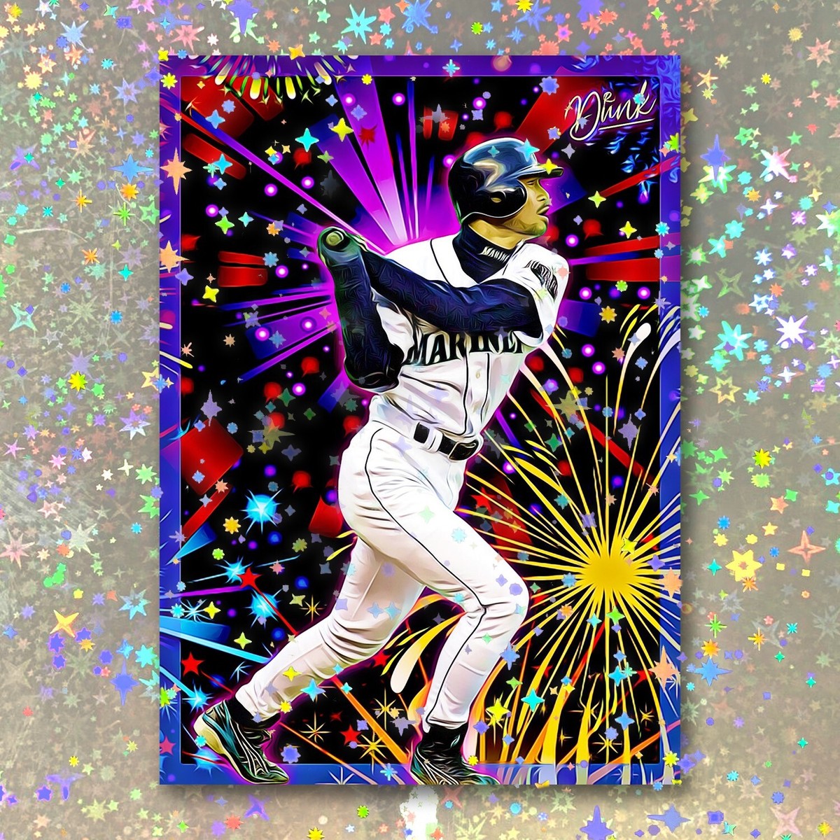 Ichiro Suzuki Holographic Rocket Rookie Sketch Card Limited Ichiro Suzuki Holographic Rocket Rookie Sketch Card Limited